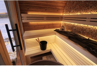 Sauna fińska zewnętrzna Leil® Saunas Round Cube Mini 2.0 4-osobowa