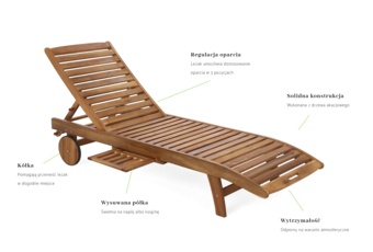 Leżanka ogrodowa drewniana Akacja
