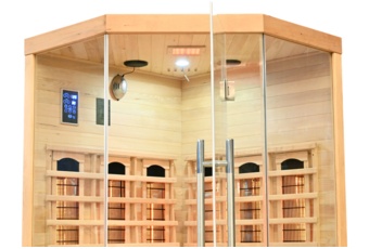 Sauna infrared narożna Nordum Basic 2-osobowa naturalna