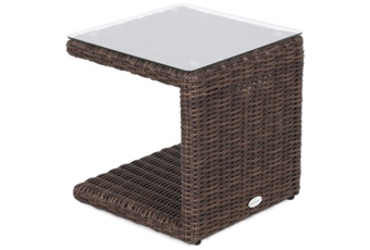 Zestaw leżaków ogrodowych z technorattanu Marbella Brown Mat / Brown Melange ze stolikiem