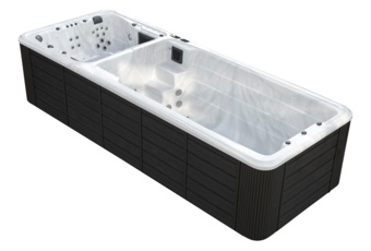 Basen ogrodowy z przeciwprądem i hydromasażem Aquess Wave 590 x 225 cm