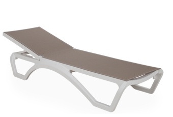 Leżak ogrodowy Monako White / Taupe