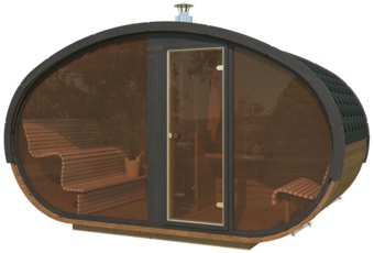 Sauna fińska zewnętrzna Lux Hobbit 195 x 400 cm