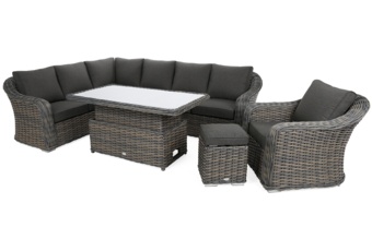 Narożny zestaw mebli ogrodowych Foggia Silk Grey / Grey Melange