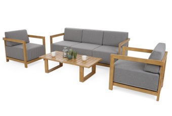 Meble ogrodowe aluminiowe Lyon Teak / Fog Grey