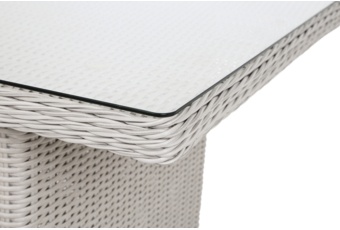 Narożny zestaw mebli ogrodowych prawy Alicante White / Grey
