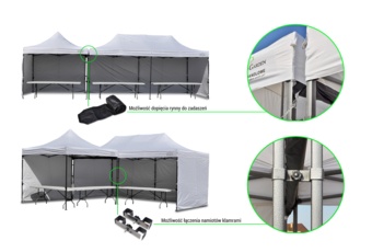 Namiot handlowy 200 x 200 cm granatowy