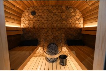 Sauna fińska zewnętrzna Leil® Saunas Black Cube Premium 4-osobowa