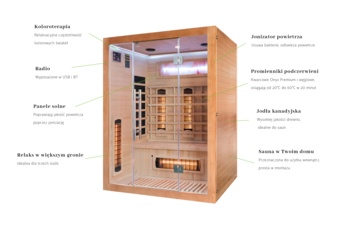 Sauna infrared Nordum Solea 3-osobowa WiFi brązowa