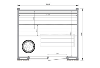Sauna fińska zewnętrzna Leil® Saunas Viva 210 3-osobowa
