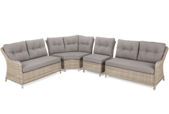 Narożne meble ogrodowe technorattanowe Windsor Beige / Beige Melange