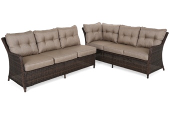 Narożny zestaw mebli ogrodowych prawy California Brown Mat / Brown Melange