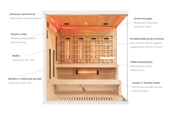 Sauna infrared narożna Nordum Pure 4-osobowa biała