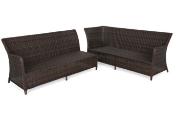 Narożny zestaw mebli ogrodowych prawy California Brown Mat / Brown Melange