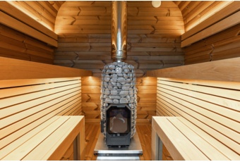 Sauna fińska zewnętrzna Leil® Saunas Black Cube Comfort 6-osobowa
