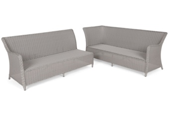 Narożny zestaw mebli ogrodowych prawy California White / Grey