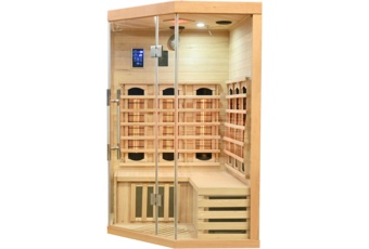 Sauna infrared narożna Nordum Basic 2-osobowa naturalna
