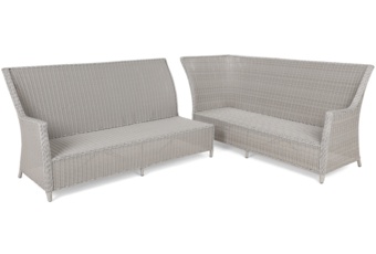 Narożny zestaw mebli ogrodowych prawy Alicante White / Grey