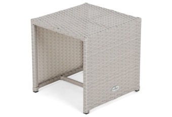 Zestaw leżaków ogrodowych z technorattanu Bora Bora White / Grey ze stolikiem