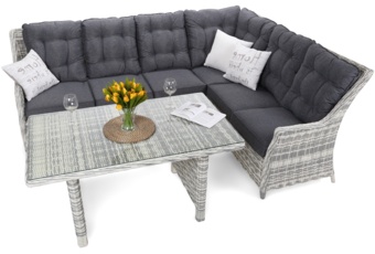 Narożnik technorattanowy prawy Alicante Light Grey / Grey Melange