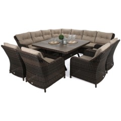 Narożne meble ogrodowe technorattanowe Windsor Brown Mat / Brown Melange