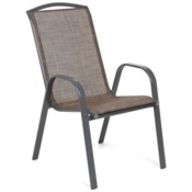 Krzesło ogrodowe metalowe Atlanta Grey / Brown Melange