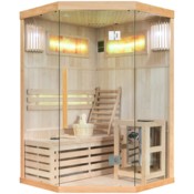 Sauna fińska narożna Nordum Solea 2-osobowa naturalna