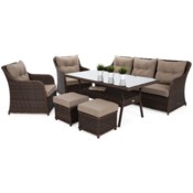 Meble ogrodowe technorattanowe Bergamo Elegant Brown Mat / Brown Melange