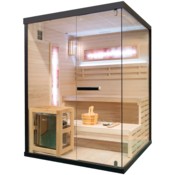 Sauna fińska narożna Nordum Pure 3-osobowa czarna