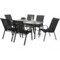 Meble ogrodowe metalowe Sevilla 145 cm Black / Black 6+1