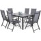 Meble ogrodowe aluminiowe Ibiza 150 cm Grey / Window Grey 6+1