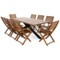 Meble ogrodowe drewniane Oregon 200 cm Black / Teak + Akacja Cross 8+1 poekspozycyjne