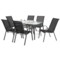 Meble ogrodowe metalowe Sevilla 145 cm Grey / Black 6+1