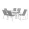 Meble ogrodowe metalowe Sevilla 145 cm Grey / Black 6+1