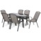 Meble ogrodowe metalowe Casablanca 145 cm Atlanta Grey / Beige Striped 6+1