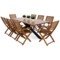 Meble ogrodowe drewniane Oregon 200 cm Black / Teak + Akacja Cross 8+1 poekspozycyjne