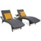 Zestaw leżaków ogrodowych z technorattanu Marbella Grey / Grey Melange ze stolikiem