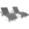 Zestaw leżaków ogrodowych z technorattanu Marbella White / Grey ze stolikiem