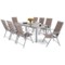 Meble ogrodowe aluminiowe Ibiza 180 cm Silver / Taupe 8+1
