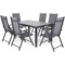 Meble ogrodowe aluminiowe Ibiza 150 cm Grey / Window Grey 6+1