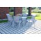 Meble ogrodowe metalowe Sevilla 150 cm Silver / Black 6+1 II. gatunek