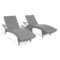 Zestaw leżaków ogrodowych z technorattanu Marbella White / Grey ze stolikiem