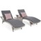 Zestaw leżaków ogrodowych z technorattanu Marbella White / Grey ze stolikiem