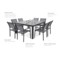 Meble ogrodowe aluminiowe Katania Square Grey / Window Grey 8+1
