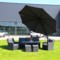Parasol ogrodowy Roma 330 cm Black / Grey z podstawą