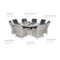 Meble ogrodowe technorattanowe Bristol Round Elegant 180 cm Light Grey / Grey Melange  8+1