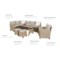 Narożne meble ogrodowe technorattanowe Lagos Beige / Ecru