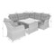 Narożny zestaw mebli ogrodowych Bergamo Grey / Grey Melange z dodatkowym fotelem