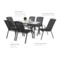Meble ogrodowe metalowe Sevilla 145 cm Atlanta Grey / Black Melange 6+1