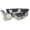 Narożny zestaw mebli ogrodowych prawy Alicante Light Grey / Grey Melange z pufami
